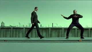 The Chase Agents vs Morpheus  The Matrix Reloaded Open Matte [upl. by Lorrad]