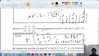 2 concour bac2 enset mohammedia 2013 Mathématique Matrice partie 2 [upl. by Celie]