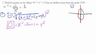 Optimization of the Distance from a point on an ellipse [upl. by Elyod353]