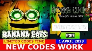 BANANA EATS CODES 🌈 SPRING BANANA EATS ROBLOX  LIMITED CODES TIME  FREE Bananas  APRIL 1 2023 [upl. by Alrac]