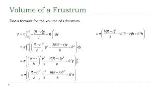 Deriving the Volume of a Frustrum [upl. by Esylla]