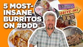 5 MostInsane Burritos Guy Fieri Ever Ate on DDD  Diners DriveIns and Dives  Food Network [upl. by Oleta262]