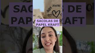 ✅SACOLAS DE PAPEL KRAFT PERSONALIZADAS lojistas lojas comerciantes presentes embalagens short [upl. by Ahsieit]