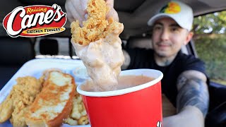 MUKBANG EATING Raising Canes Chicken Tenders and Fries [upl. by Ajan]