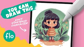 You Can Draw This Storybook Style Character in PROCREATE  Step by Step Procreate Tutorial [upl. by Feirahs]