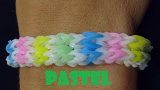 Bracelet elastique Pastel monstertaill rainbow loom bands tuto francais [upl. by Eiramanin]