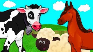 Simple Learning Animals on the Farm Cow Horse Sheep Preschool Toddlers Kids [upl. by Happy]