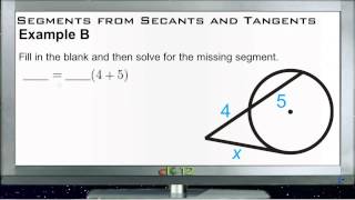 Segments from Secants and Tangents Examples Basic Geometry Concepts [upl. by Frech]