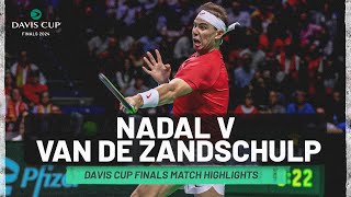 Rafas Last Professional Match  Rafael Nadal v Botic van de Zandschulp Highlights  Davis Cup 2024 [upl. by Sessler]