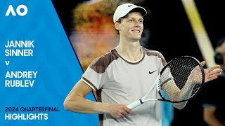 Jannik Sinner v Andrey Rublev Highlights  Australian Open 2024 Quarterfinal [upl. by Ainotal]