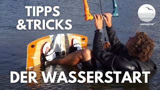 KITESURFEN WASSERSTART  Schneller lernen mit TippsampTrick von LakeUnited [upl. by Cirre]