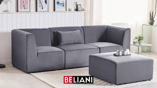 BELIANI  Modular Sectional Sofa Collection LEMVIG [upl. by Gelman158]