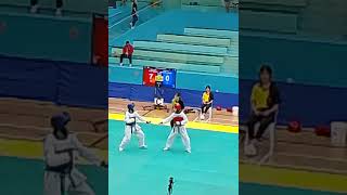 singapore national taekwondo tournament Sr Flor versus Kang Minah [upl. by Nyasuh]