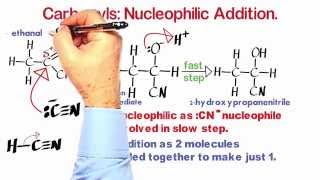 Carbonyls 4 Nucleophilic Addition with HCN [upl. by Clare]