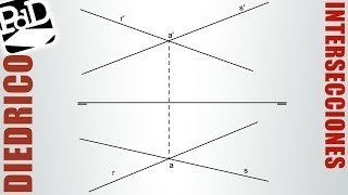 Intersecciones entre rectas en Sistema Diédrico [upl. by Gredel]