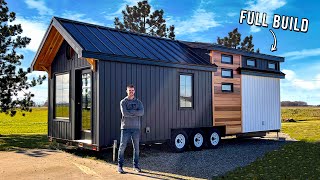 BUILDING A TINY HOUSE  DIY Full Exterior Build [upl. by Analah]