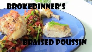 BrokeDinners pan braised poussin with ratatouille and yellow harissa [upl. by Neelear869]