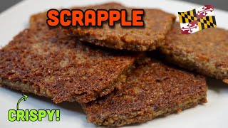 MarylandStyle Scrapple My Way  How to cook fried scrapple in a skillet [upl. by Dunlavy]