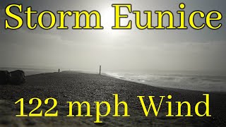 Storm Eunice at Hurst Point and 122mph winds  Also Ferry Blown Sideways [upl. by Panayiotis293]