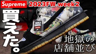 【Supreme 23FW】 波乱のweek2！プレミアムなダンクSBは購入出来たのか？【SupremeNike SB Rammellzee Dunk】 [upl. by Nyliuqcaj]