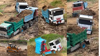 Amazing stuck rc trucks  Nissan  Kamaz  Hino Funny RC Construction Entertainment [upl. by Anivel703]