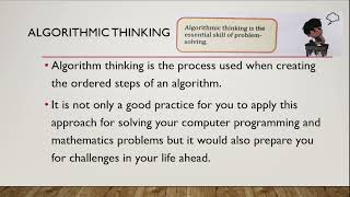 Class 6  Lecture  26  Algorithmic thinking  Chapter 3  Algorithmic Thinking amp Problem Solving [upl. by Horner]