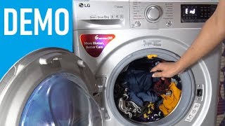 LG Front Load Washing Machine FHT1208SWL  Demo [upl. by Adnamal]