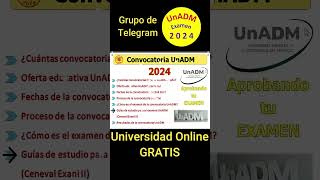 Convocatoria UnADM 2024 Examen unadm universidadpúblicaygratuita universidad latino usa [upl. by Eugatnom]