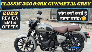 Royal Enfield Classic 350 Dark Gunmetal Grey Review amp EMI Chart  Price Features amp Offers [upl. by Raddie]