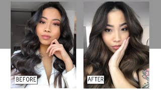 BALAYAGE AT HOME  BLACK TO ASH BROWN [upl. by Aneehs772]