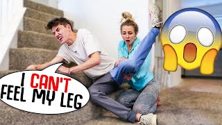 FALLING DOWN THE STAIRS PRANK ON FIANCE [upl. by Marsden]