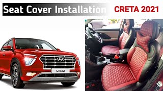 Hyundai Creta 2021 Seat Cover Boot Mat amp Accessories Installation From truFIT  Bucket Fitting [upl. by Adlig]