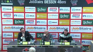 46ersTV Pressekonferenz JobStairs GIESSEN 46ers vs Gartenzaun24 Baskets Paderborn [upl. by Adena38]