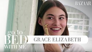 Grace Elizabeths Nighttime Skincare Routine  Go To Bed With Me  Harpers BAZAAR [upl. by Lieberman329]