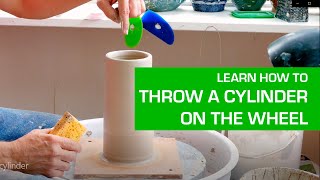 11 How to Wheel Throw a Cylinder beginners pottery guide [upl. by Earissed603]