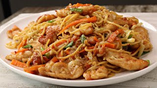 Honey Garlic Chicken Low Mein Recipe Better Than Take Out [upl. by Idnarb393]