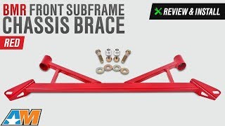 20152017 Mustang GT EcoBoost BMR Front Subframe Chassis Brace  Red Review amp Install [upl. by Gertie411]