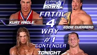 Kurt Angle vs Edge vs Chris Benoit vs Eddie Guerrero SmackDown 1252002 Highlights [upl. by Winnah763]