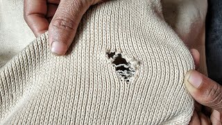 How to repair hole in sweater  how to repair holes in cashmere sweaters [upl. by Ailemrac750]