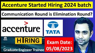 🔴Accenture Hiring 2024 Batch  TATA Hiring Communication Round Elimination round [upl. by Annoyed11]