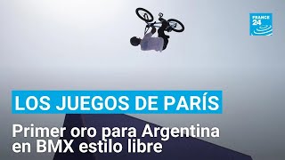 Argentina sorprende en París 2024 con un oro en BMX estilo libre • FRANCE 24 Español [upl. by Schnur]