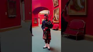 Bagpiper at Scottish National Gallery in Edinburgh bagpipes music shorts scottish bagpiper [upl. by Faline]