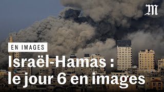 Guerre IsraëlHamas  les images de la sixième journée de guerre [upl. by Renba]