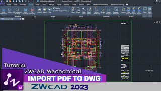 ZWCAD  Tutorial  Import PDF to DWG [upl. by Nahsin]