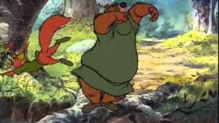 Classic Disneys Robin Hood Sing Along Song  Robin amp Little John Running Through The Forrestmov [upl. by Tombaugh]