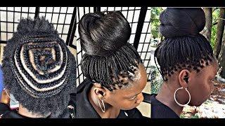 How toEasy Goddess CrownHalo braid tutorial Natural Hair using Kanekalon Hair Protective Styling [upl. by Mohkos]