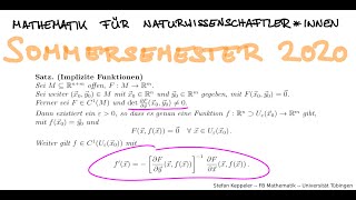 Implizite Funktionen 5  Satz und Begründung [upl. by Cirred804]