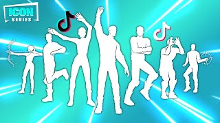 Every Fortnite Icon Emotes amp TikTok Dances Hooray Youre a Winner Made you Look [upl. by Iolanthe]