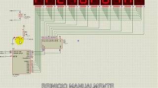 Multiplexado de 10 display 7 seg  PIC16F84A amp 4017B [upl. by Nonie]