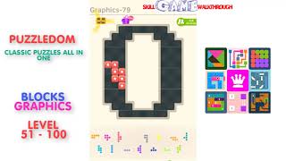 Puzzledom  Blocks Graphics Level 51  100  Walkthrough [upl. by Allen]